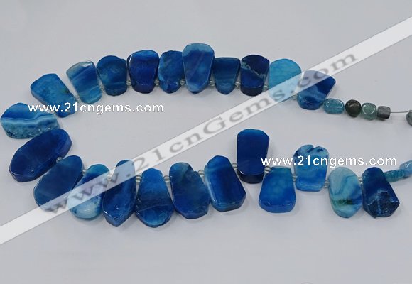 CTD2807 Top drilled 15*30mm - 20*40mm freeform agate gemstone beads