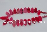 CTD2813 Top drilled 15*30mm - 15*45mm sticks agate gemstone beads