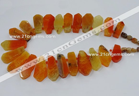 CTD2819 Top drilled 15*30mm - 18*45mm sticks agate gemstone beads