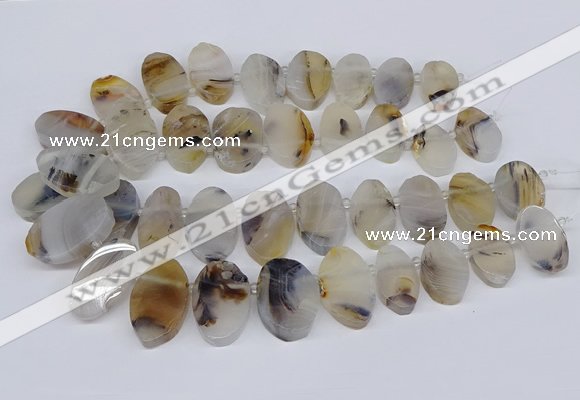 CTD2825 Top drilled 15*25mm - 25*35mm freeform Montana agate beads