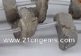 CTD2841 Top drilled 15*20mm - 18*40mm freeform plated druzy agate beads