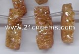 CTD2844 Top drilled 15*20mm - 18*40mm freeform plated druzy agate beads