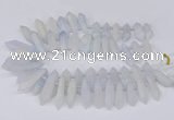 CTD2850 Top drilled 10*20mm - 15*50mm sticks plated quartz beads