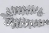 CTD2852 Top drilled 10*20mm - 15*50mm sticks plated quartz beads