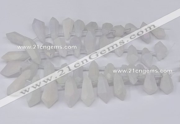 CTD2860 Top drilled 15*20mm - 22*50mm sticks plated quartz beads