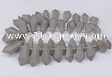 CTD2861 Top drilled 15*20mm - 22*50mm sticks plated quartz beads