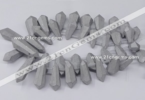 CTD2862 Top drilled 15*20mm - 22*50mm sticks plated quartz beads