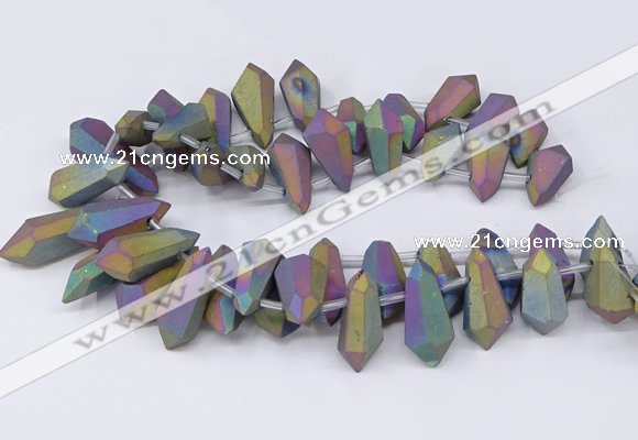 CTD2865 Top drilled 15*20mm - 22*50mm sticks plated quartz beads