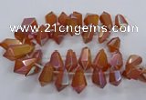 CTD2881 Top drilled 15*20mm - 22*50mm sticks plated quartz beads