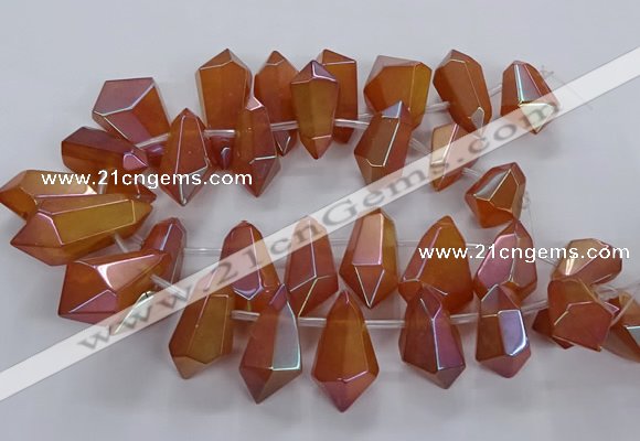 CTD2881 Top drilled 15*20mm - 22*50mm sticks plated quartz beads