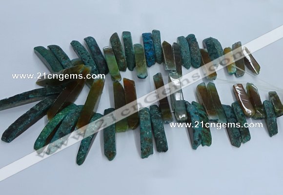 CTD2912 Top drilled 8*35mm - 10*65mm sticks agate beads