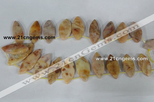 CTD30 Top drilled 15*30mm – 18*37mm marquise Morocco agate beads