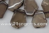 CTD301 Top drilled 15*20mm - 20*25mm freeform smoky quartz beads