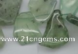 CTD305 Top drilled 15*20mm - 20*25mm freeform green rutilated quartz beads