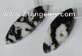 CTD31 Top drilled 10*23mm – 17*55mm marquise black & white jasper beads