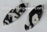 CTD31 Top drilled 10*23mm – 17*55mm marquise black & white jasper beads