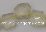 CTD310 Top drilled 15*18mm - 18*20mm faceted freeform lemon quartz beads