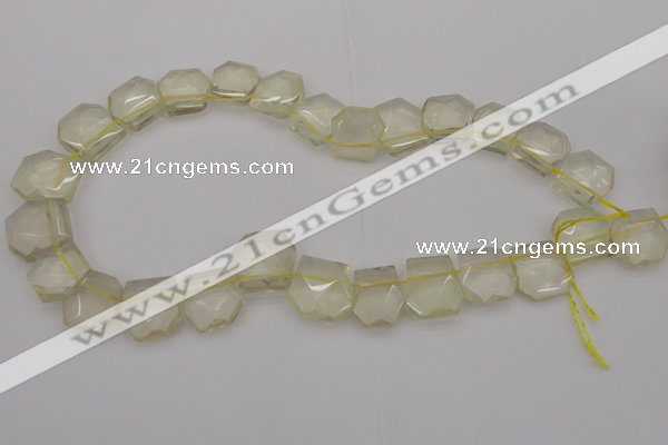 CTD310 Top drilled 15*18mm - 18*20mm faceted freeform lemon quartz beads