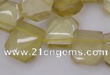 CTD312 Top drilled 15*18mm - 18*20mm faceted freeform lemon quartz beads