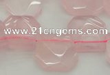 CTD314 Top drilled 15*18mm - 18*20mm faceted freeform rose quartz beads