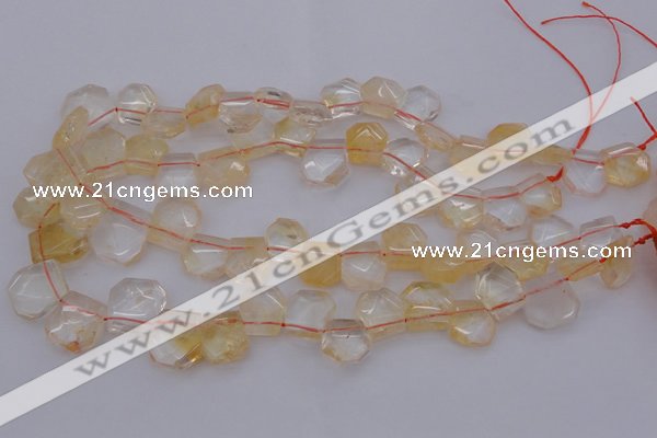 CTD315 Top drilled 15*18mm - 18*20mm faceted freeform citrine beads