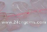 CTD320 Top drilled 15*20mm - 20*25mm freeform rose quartz beads