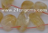 CTD323 Top drilled 15*20mm - 20*30mm freeform citrine beads