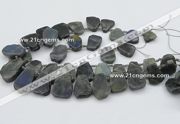 CTD334 Top drilled 15*20mm - 25*30mm freeform labradorite beads