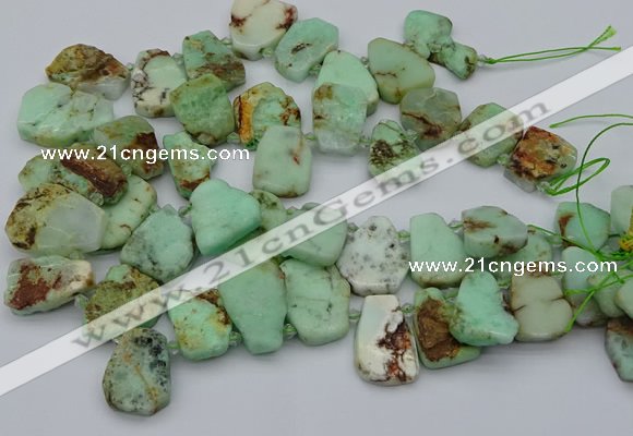CTD335 Top drilled 15*20mm - 25*30mm freeform Australia chrysoprase beads