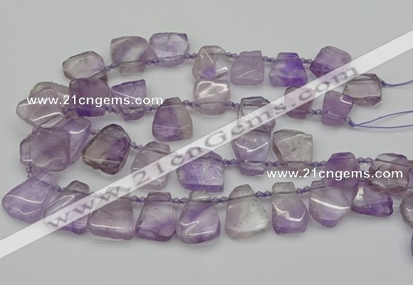 CTD336 Top drilled 15*20mm - 25*30mm freeform amethyst beads