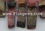 CTD3502 Top drilled 10*25mm - 10*45mm sticks rhodochrosite beads