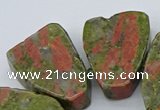 CTD3505 Top drilled 15*20mm - 25*30mm freeform unakite beads