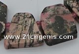 CTD3508 Top drilled 15*20mm - 25*30mm freeform rhodonite beads