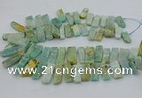 CTD3517 Top drilled 10*20mm - 12*40mm sticks amazonite beads