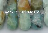 CTD3528 Top drilled 10*15mm - 15*25mm faceted nuggets amazonite beads