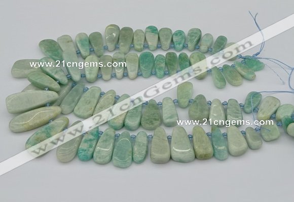 CTD3530 Top drilled 10*22mm - 15*45mm freeform amazonite beads