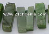 CTD3546 Top drilled 10*20mm - 12*35mm sticks Canadian jade beads