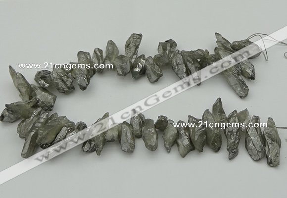 CTD3558 Top drilled 10*20mm - 12*30mm sticks plated quartz beads