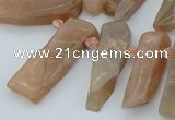 CTD3570 Top drilled 10*20mm - 12*40mm sticks moonstone beads