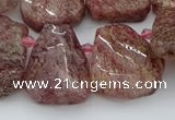 CTD3571 Top drilled 15*20mm - 25*30mm freeform strawberry quartz beads