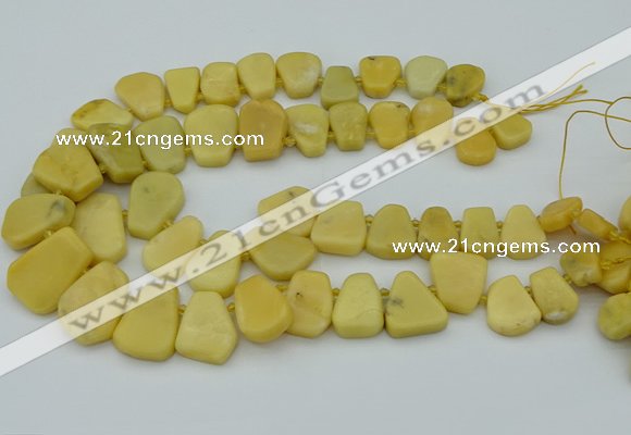 CTD3572 Top drilled 15*18mm - 22*30mm freeform yellow jade beads