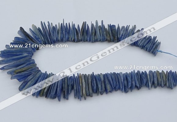 CTD3585 Top drilled 2*15mm - 5*40mm sticks blue kyanite beads