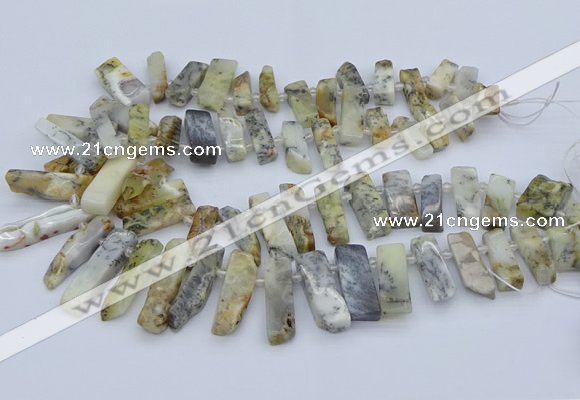 CTD3589 Top drilled 10*20mm - 12*40mm sticks white opal beads