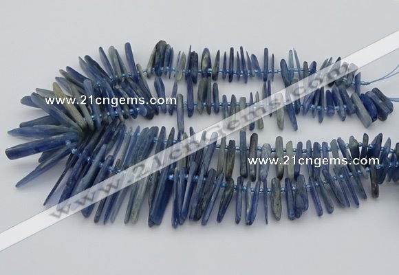 CTD3595 Top drilled 2*15mm - 5*40mm sticks blue kyanite beads