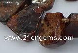 CTD3596 Top drilled 15*20mm - 25*30mm freeform orange garnet beads