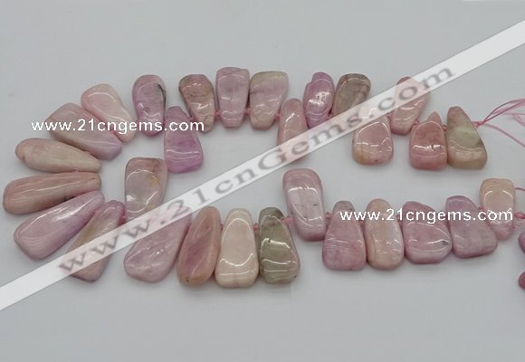 CTD3598 Top drilled 10*22mm - 15*45mm freeform kunzite gemstone beads