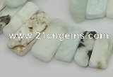 CTD3599 Top drilled 8*15mm - 10*30mm sticks natural larimar beads