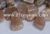 CTD3607 Top drilled 10*14mm - 13*18mm nuggets moonstone beads