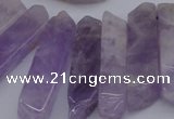 CTD362 Top drilled 10*28mm - 10*50mm wand lavender amethyst beads