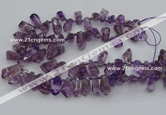 CTD3621 Top drilled 9*18mm - 16*30mm faceted nuggets ametrine beads